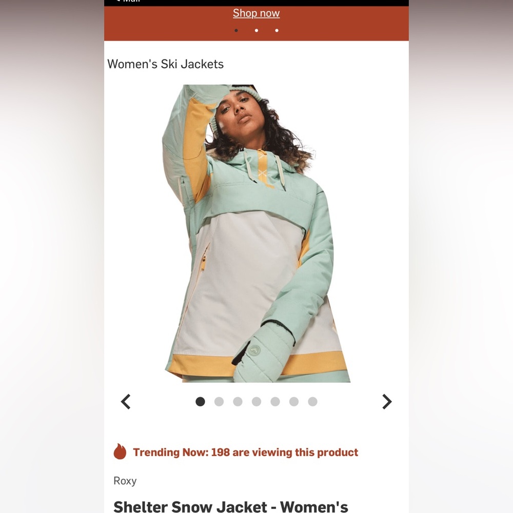 Roxy Women's Ski Jacket - Mint and Yellow
